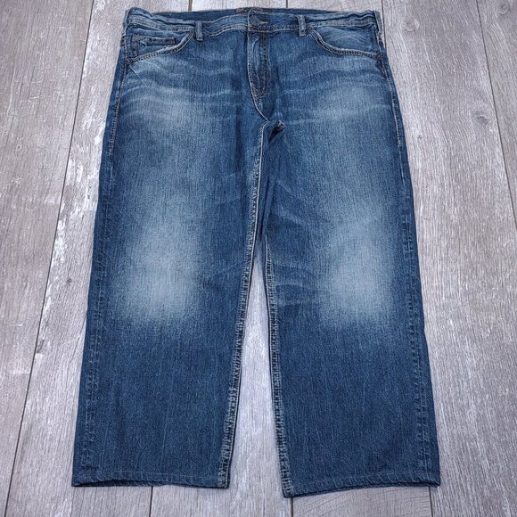 Silver Jeans Mens Hunter Athletic Fit Tapered Size 42x27 Blue Denim Mid Rise - Picture 4 of 8